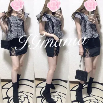 새상품 코디 세트 지뢰계 미니 스커트 레이스 프릴 블라우스 셋업