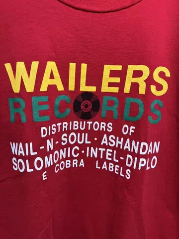 90년대 미국산 WAILERS RECORDS 반팔 티셔츠 밥 말리