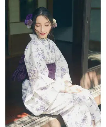 새상품 Maisonde FLEUR 프렌치 로즈 유카타 퍼플 보라색