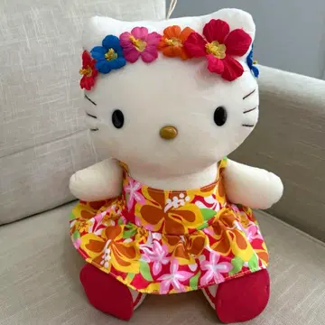 헬로키티 알로하 비치 태닝 모습 봉제인형 택 포함 새상품 2004년