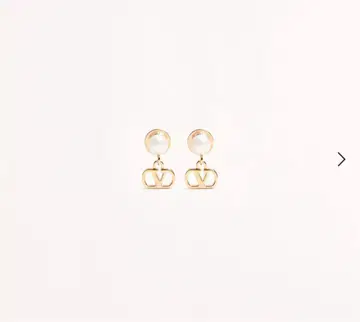 브이로고 시그니처 메탈 X 펄 귀걸이