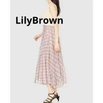 Lily Brown 시어 체크 니트 원피스