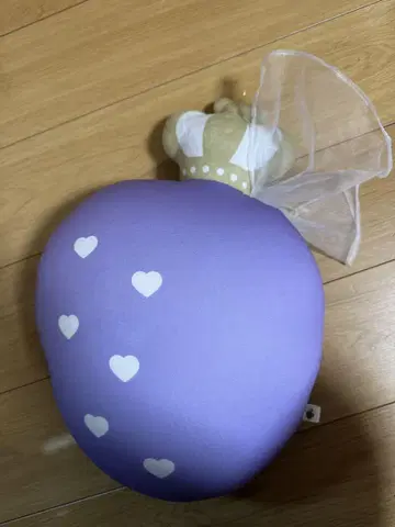 하트 무늬 보라색 봉제 인형 스토푸리 나나모리