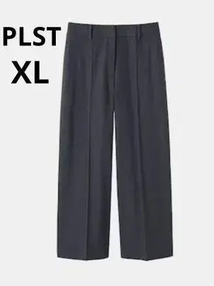 24SS 플라스테 린넨 블렌드 와이드 팬츠 속건성 세탁 가능 네이비 XL