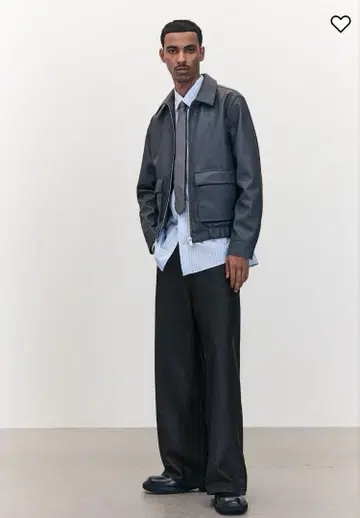 와이드 하이 데님 H&M 남성용 블랙 28