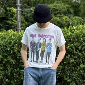 ONE DIRECTION 티셔츠 GILDAN 크림색