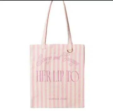 herlipto 아이스크림 토트백 핑크 스트라이프