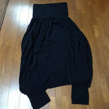 블랙 사루엘 팬츠 허리밴딩 살로펫 2way