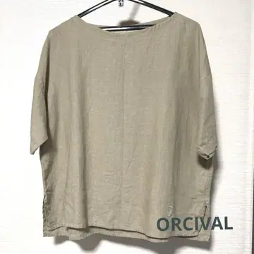 ORCIVAL 린넨 베이지 반팔 풀오버