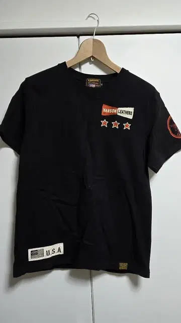 vanson 블랙 M 사이즈 티셔츠