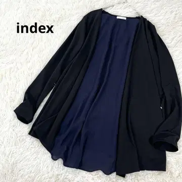 인덱스 가디건 백 디자인 바이컬러 냉방병 예방 블랙 네이비