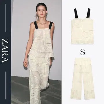 ZW COLLECTION 패치워크 자수 탑 & 팬츠 세트 S