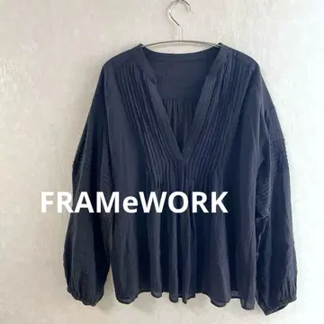 프레임워크 FRAMeWORK 론 핀턱 블라우스 셔츠 코튼