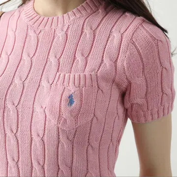 polo 랄프 로렌 새상품급 레어 핑크 썸머 니트 반팔 M 자수 로고