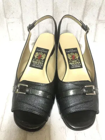 미하마 블랙 앵클 스트랩 샌들