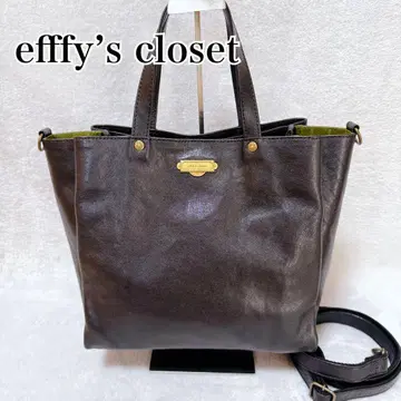 efffy 에피 핸드백 숄더백 천연 가죽 블랙 2way