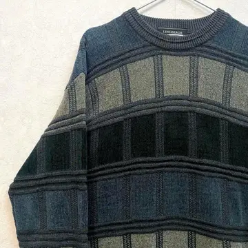 디자인 니트 올 패턴 빈티지 레트로 그린 네이비 베이지 3D