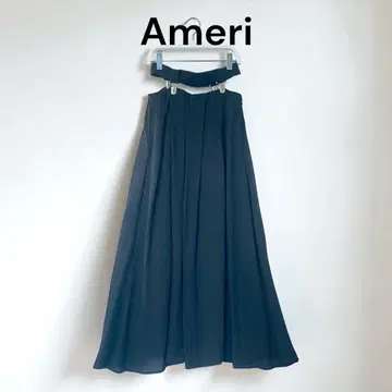 새상품급 Ameri 아메리 서스펜더 스커트 쉬폰 블랙