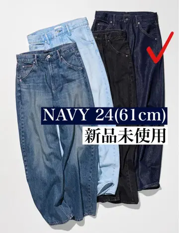 [미사용 새상품] 배기 커브 청바지 네이비 24(61cm)