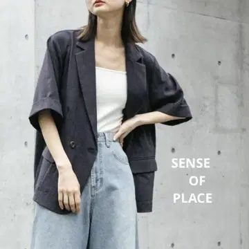 SENSE OF PLACE 린넨 라이크 자켓