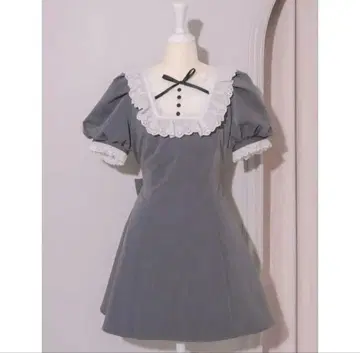 pium 코튼 레이스 도리 카페 원피스