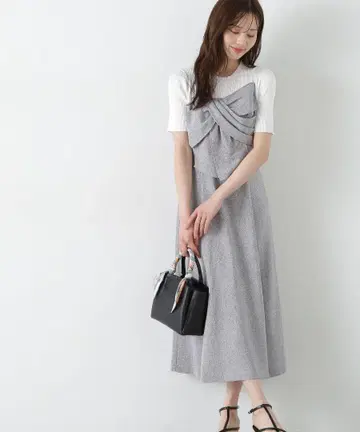 PROPORTIONBODYDRESSING 리본 디테일 도킹 원피스