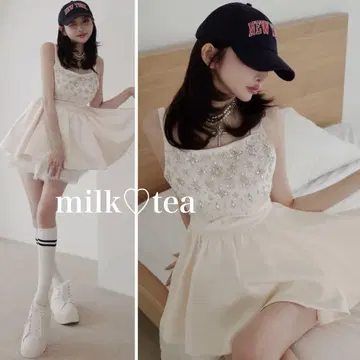 택 포함 새상품 다리치 쥬얼리 플레어 튜닉 아이보리