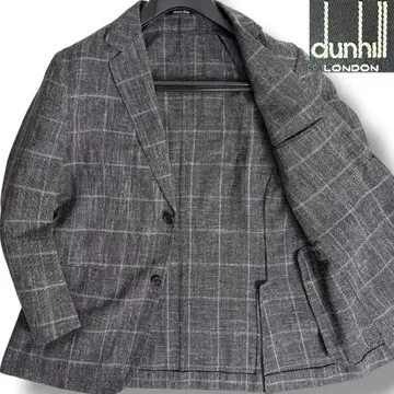 J6220 새상품급 던힐 린넨 혼방 윈도우페인 패턴 썸머 자켓 50