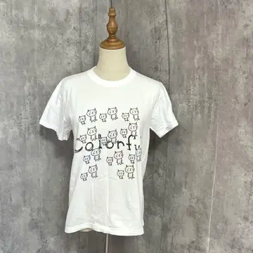 ROF 느긋한 고양이 티셔츠 컬러풀 고양이 애니멀 티셔츠 귀여운 캐주얼
