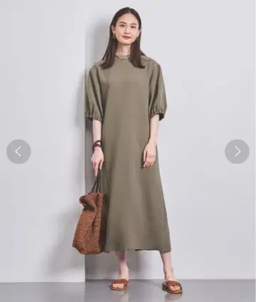 유나이티드 애로우즈 COMFY 스티치 숏 슬리브 원피스