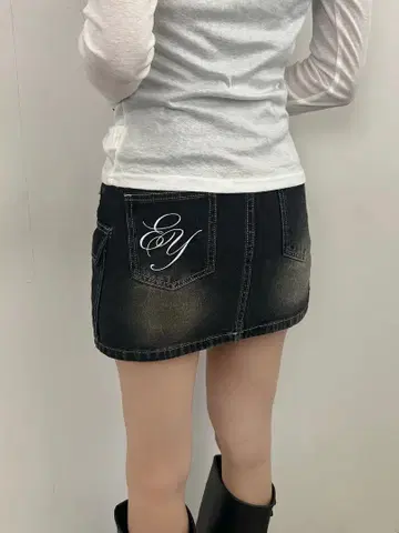 emmy 로고 데님 미니 스커트 데님 미니 스커트 S 사이즈