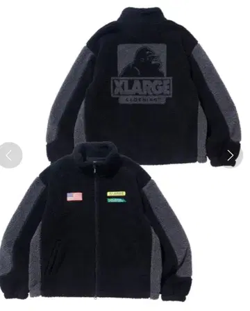 XLARGE 플리스 재킷 블랙/그레이