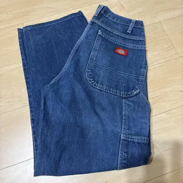 디키즈 패치워크 디자인 다크 블루 데님 팬츠