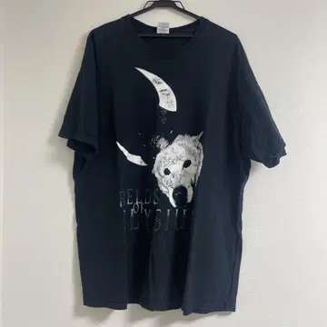 GILDAN 블랙 XL T셔츠 화이트 개 디자인