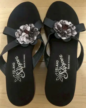 미사용 아일랜드 슬리퍼 사이즈 7 24cm 블랙 샌들 하와이