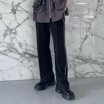 JEANASIS*조젯 라인 팬츠*블랙, 블랙