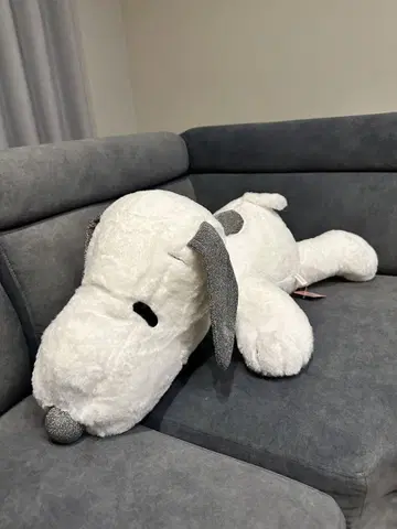 약 86cm SNOOPY 스누피 귀가 반짝이는 봉제 인형 엎드린 특대형