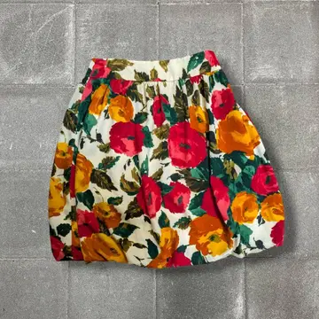 00's vintage 꽃무늬 벌룬 미니 스커트 y2k