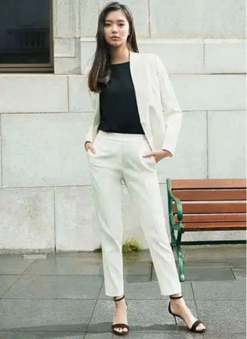 PLST 플라스테 린넨 블렌드 스틱 팬츠 화이트 XS