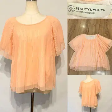 BEAUTY&YOUTH UNITED ARROWS 플리츠 반팔 블라우스