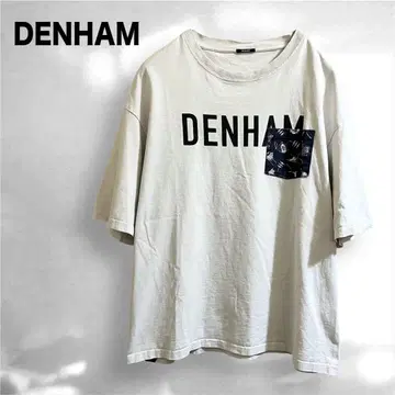 DENHAM 덴함 와이드 실루엣 포켓 로고 티셔츠 반팔 화이트 계열