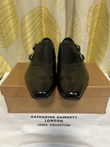 KATHARINE HAMNETT 블랙 가죽 신발 26cm