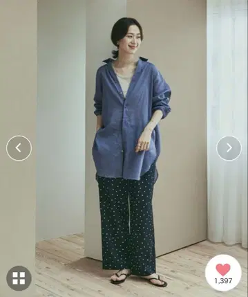 어반 리서치 도어스 린넨 레이온 도트 이지 팬츠