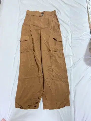 브라운 와이드 팬츠 하이 웨스트