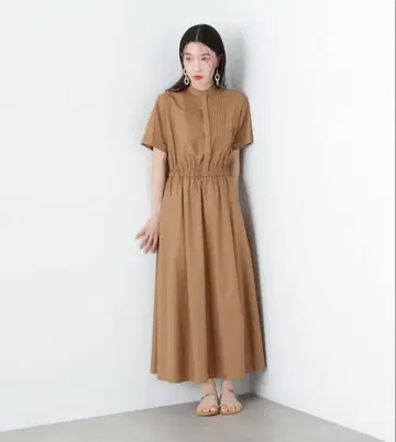 밴드 카라 셔츠 원피스