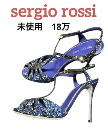 sergio rossi 라인 스톨 핑 힐 샌들