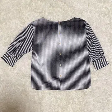 새상품급 PLST 플라스테 스트라이프 블라우스 셔츠 골드 버튼 M