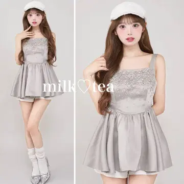 택 포함 새상품 다리치 주얼리 플레어 튜닉 그레이