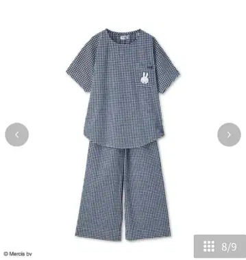 미피 깅엄 체크 룸웨어