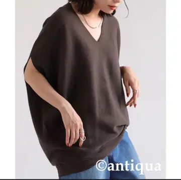antiqua 토프 V넥 코쿤 니트